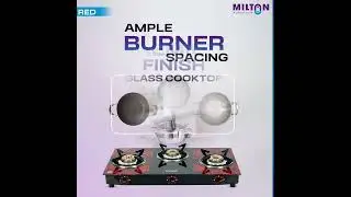 MILTON Premium Red Manual Ignition Glass Top Gas Stove,1-Year #gasstoves #kitchenappliances
