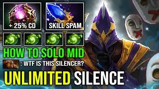 UNLIMITED SILENCE 100% Full Aghanim Effect OC Refresher Skill Spam Solo Mid Silencer Dota 2