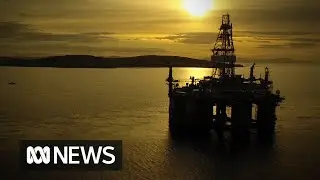 A birds eye view of the Ocean Monarch drilling platform being towed up the Derwent River |  ABC News