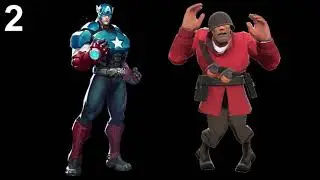 [TF2/Marvel Rivals/AI] Цитаты Капитана Америки в режиме &laquo;Доминирование&raquo; против наемников TF2