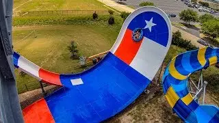 Giant Halfpipe Water Slide: The Typhoon at Typhoon Texas Houston