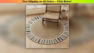 Round Bedroom Rug Light Luxury Study Coffee Table Floor Mat Retro Brown Living Room Carpet for