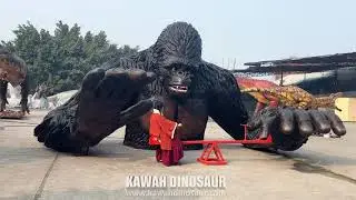 Factory Custom Giant Animatronic Gorilla Interactive Seesaw Ride for Theme Park