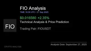 FIO (FIOUSDT) Technical Analysis - Price Prediction & Buy or Sell September 27, 2025