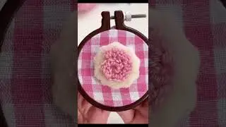Cute Rice Cake Embroidery | Clean Fluffy Backside Fiber Art