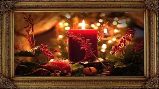 CHRISTMAS CANDLELIGHT WARMTH: For Peace and Serenity | Vintage Gold Frame TV Art |  3 Hrs
