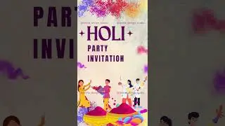 Holi Party invitation | invitation card | digital invitation #ytshorts #viralvideo #trending