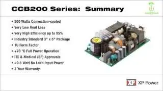 CCB200: 200 Watt Open-frame AC-DC Power Supply