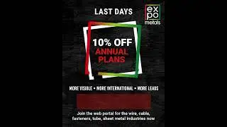 Black Week Deal for Metalworking Companies: 10% OFF Expometals Annual Plans &ndash; Until Nov 30 #Shorts