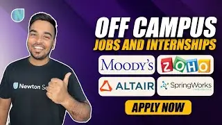 Off-Campus Opportunities | Zoho, Springworks, Altair, Moody&rsquo;s | Newton School | Apply Now