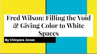 Fred Wilson: Filling the Void & Giving Color to White Spaces