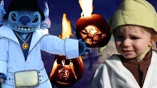 Bavosa Family Halloween Special!! Trick or Treat AT Disney With Elvis Stitch + Flaming Pumpkins!!
