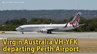 Virgin Australia Airlines (VH-YFK) departing RW03 at Perth Airport.