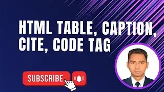 Html table caption cite code tag HTML5 Tutorial For Beginners part 12