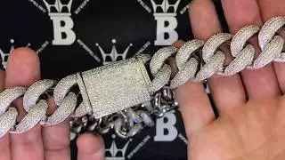 MASSIVE Cuban Chain 24MM Wide Micro Pave VVS Simulated Diamonds | Weighs a Pound!