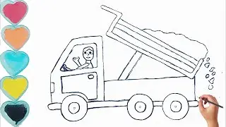 Play and Fun Learn Colors With  Dump Truck Loading Sand