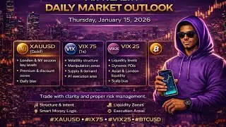 Daily Market Outlook | XAUUSD &bull; VIX 75 &bull; VIX 25 &bull; BTCUSD | Jan 15, 2026 | Mr Wealth
