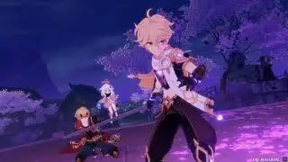 Baal appearance and Thoma saving Aether Cutscene (Jp dub) | Genshin Impact 2.0