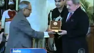 Ex presidente Luiz In&aacute;cio Lula da Silva &eacute; homenageado na &Iacute;ndia