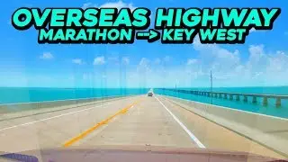 Driving OVERSEAS HIGHWAY - From Marathon to Key West - US Highway 1