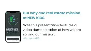 NEW KIDS why and mission with community platform demo.