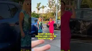 Она врезалась в машину&hellip; а потом попыталась скрыться! 🚗💥Часть 1