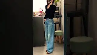Women wide leg jeans.. #jeans #shorts #viralshorts