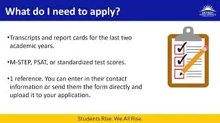 How To Apply - DPSCD Application Schools 9 -12