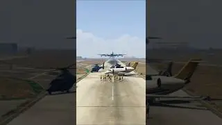 Expert Pilot Skill Quickly Take Action On Wrong Parking Helicopter During Airbus Landing -Disaster