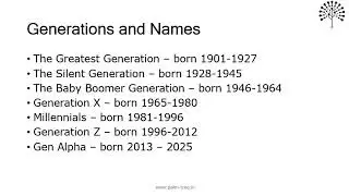 Generations and Names