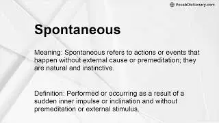 Spontaneous Meaning