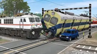 All Realistic Trains Run At Curve Branches ❌️Railroad Tracks | train videos | railway | lhb coach