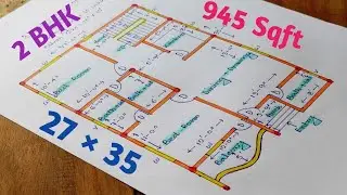 27&times;35 house design || 945 sqft house design || 27&times;35 house plan || 950 sqft house design||27&times;35 plot