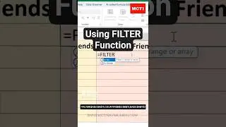 Excel FILTER Function ka Best Use | Short & Simple #mcti #excel #viral #explore #tips #officeskills