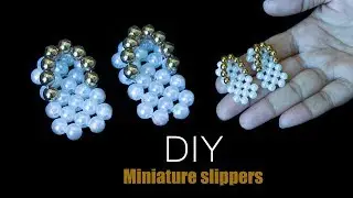 How to make miniature doll slipper with beads | Beaded slippers for doll | Beads art\vineeta mishra