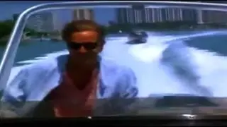 MIAMI VICE Miami Malibu Theme Crockett's Coast Speed Boat Race against Gangster Rock House DJ Dance