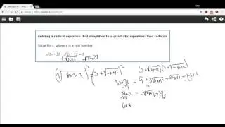 Solving a radical equation that simplifies to a quadratic - two radicals