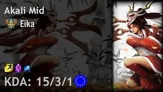 Akali Mid vs Taliyah - Eika - EUW Challenger Patch 7.10