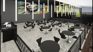 All Espa&ccedil;os - Terraza Music Park com mesas de 4 lugares
