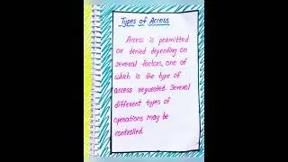 Types of Access in Operating Systems notes by Lahari Lectures #shorts #notes #LahariLectures