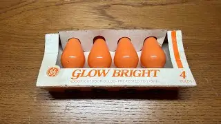 Vintage GE Glow Bright 5watt Orange C7 Christmas Light Bulbs