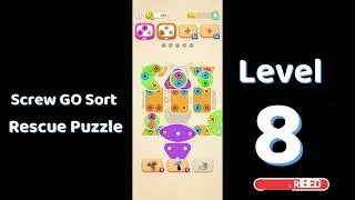 Screw GO Sort Level 8 | Screw Out & Pin Rescue Walkthrough 🔩🧩