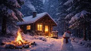 Cozy Snow Cabin in the Winter Forest &ndash; Campfire Sounds for Deep Sleep & Relaxation&rdquo;