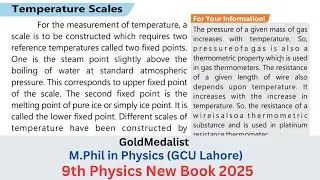 9th Class Physics Ch 7 | Temperature Scales |New Book 2025 | Topic 7.3 | Conversation Of temperature