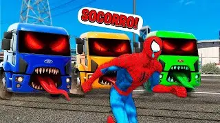 HOMEM-ARANHA FOI PEGO PELO CAMINHÃO PROIBIDO DO MAL no GTA 5! 💥🚛🕷️
