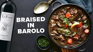 Recipe: Beef braised in Barolo from La Fusina, Italy