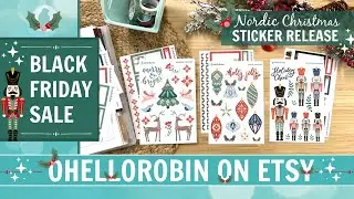 Black Friday Sale | Nordic Christmas Sticker Release | ohelloRobin Etsy Shop | Decorative & Function