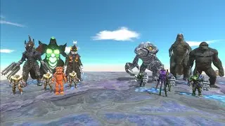 Evolution of Godzilla Evolved  vs team Super Godzilla Team - Animal Revolt Battle Simulator