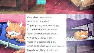 Cats Sleep Anywhere|class 2 English|English Poem Cats Sleep Anywhere|English Class 2 poem 
