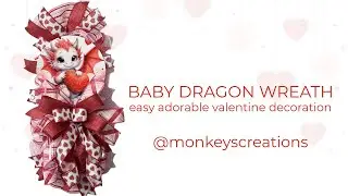 DIY: Adorable Valentine Dragon Deco Mesh Wreath #howto #homedecor